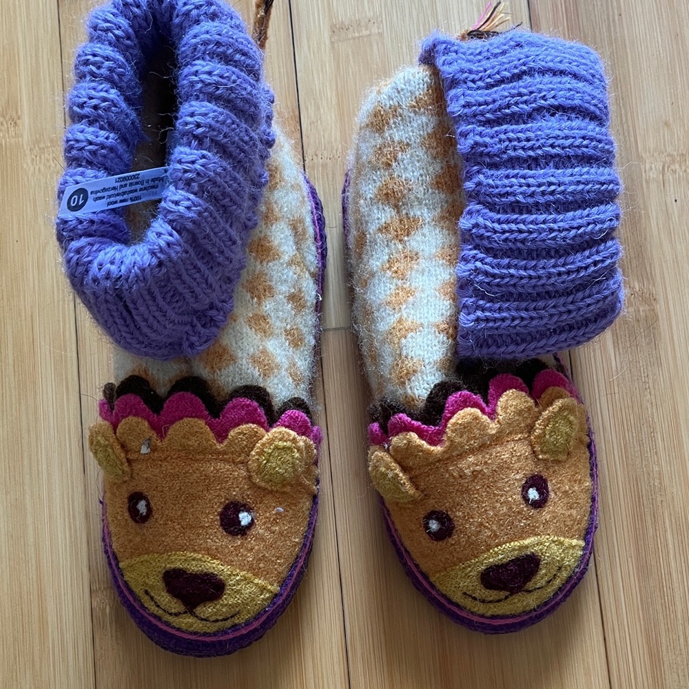 Garnet Hill kids boiled wool slippers